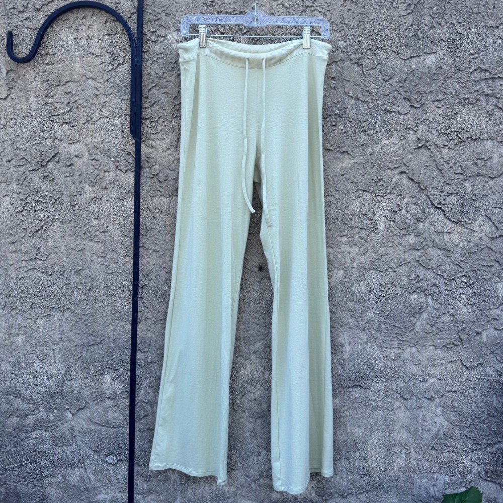 Skims Cotton Jersey Straight Leg Pants Womens Size M Pistachio Green Lounge New